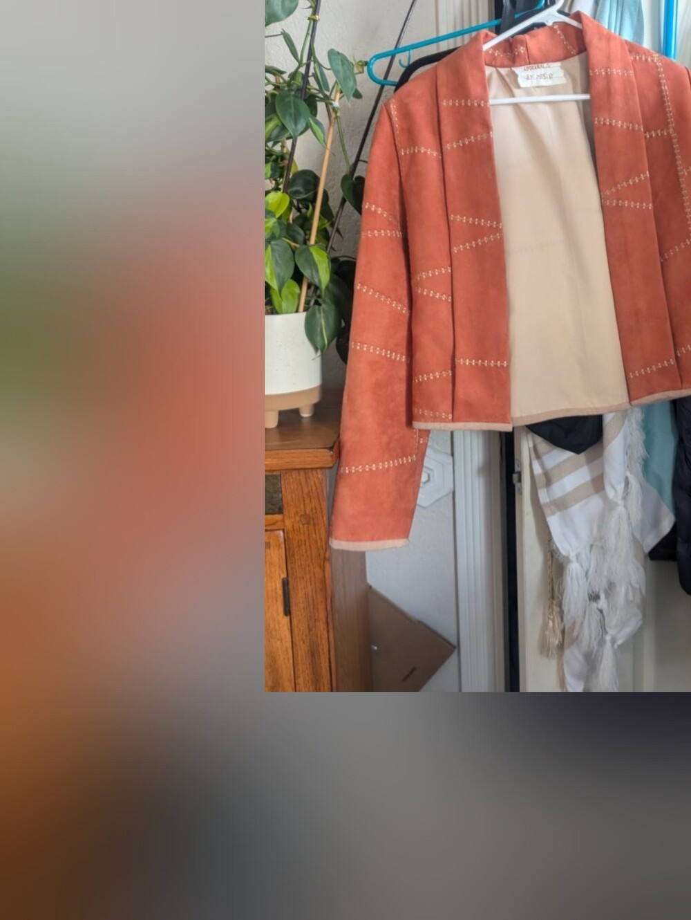 Rust Suede Crop Jacket - Picture 2 of 3